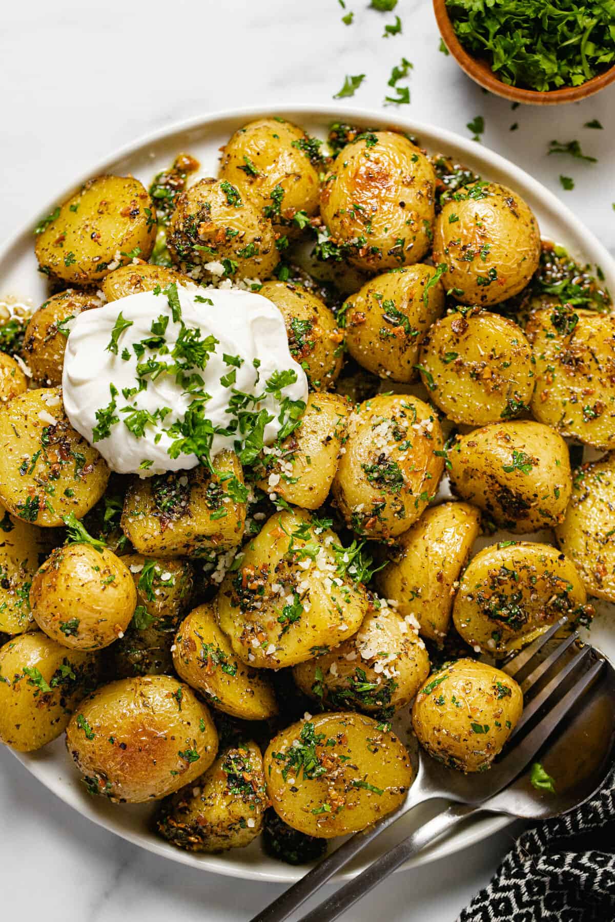 Baby Potatoes with Butter & Herbs