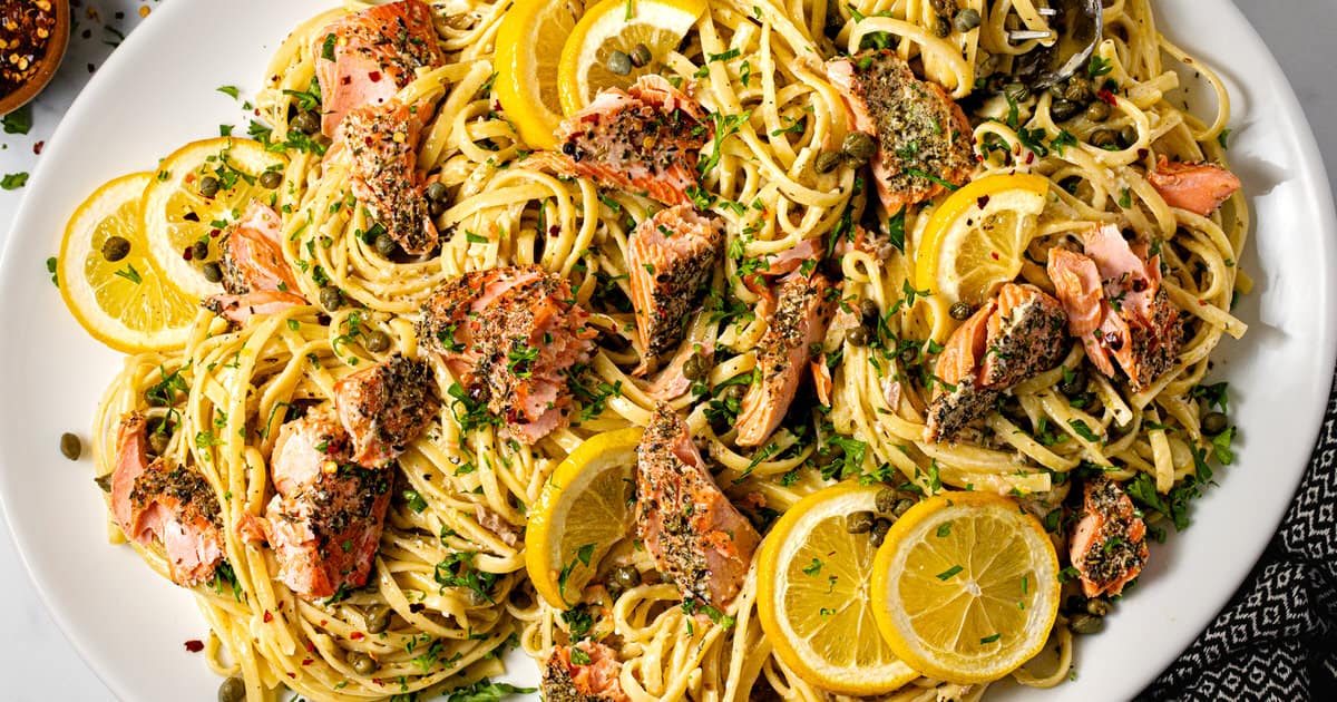 Easy One-pan Salmon & Lemon Pasta Recipe