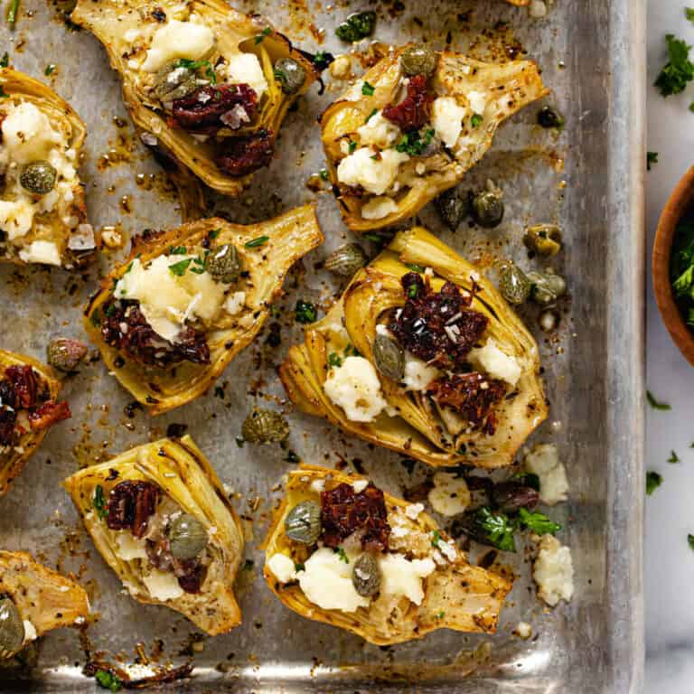 Simple Mediterranean Roasted Artichokes