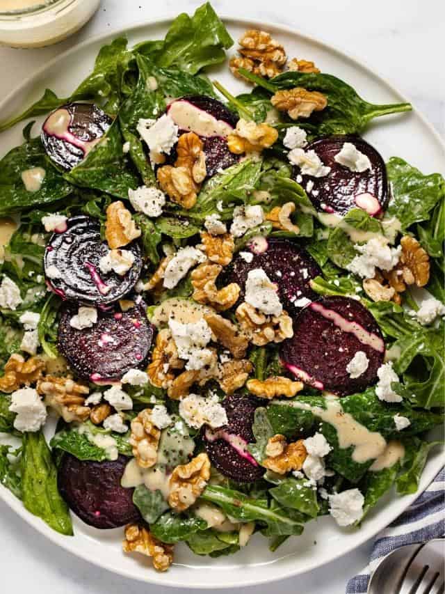 Simple Beetroot Salad with Feta - Midwest Foodie