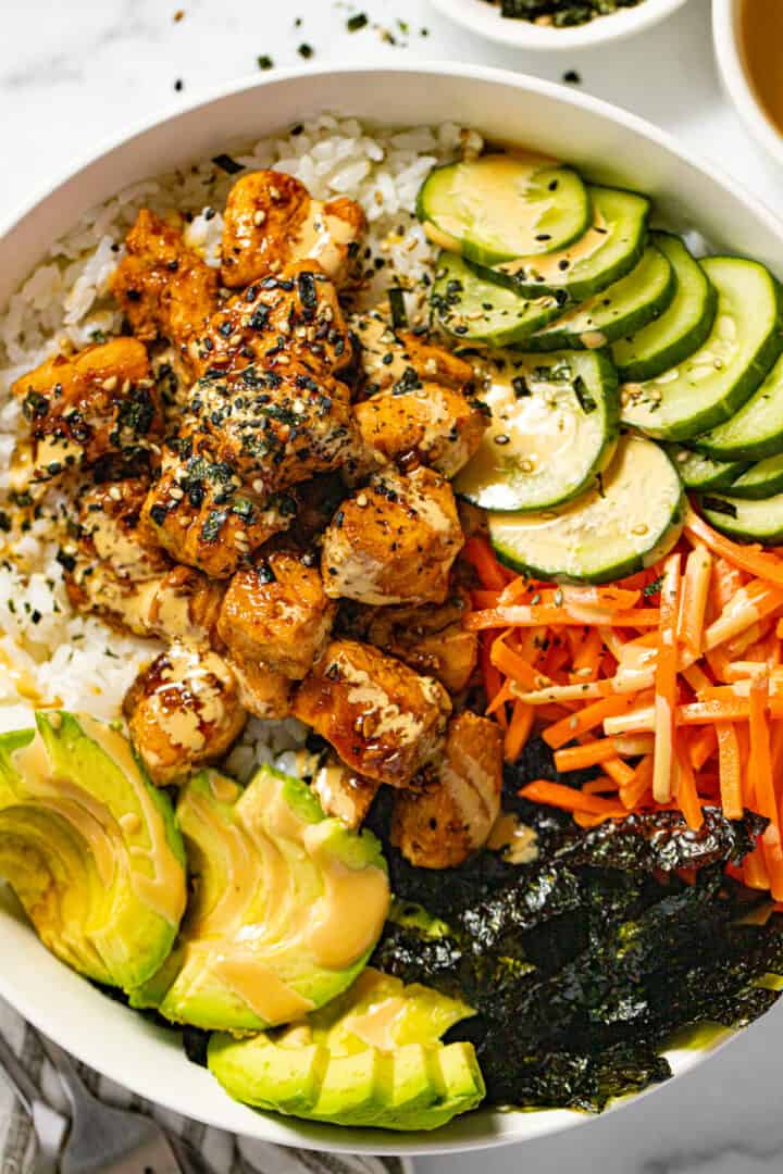 15 Minute Sesame Salmon Sushi Bowl - Midwest Foodie