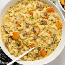 One Pot Macaroni Cheeseburger Soup-image