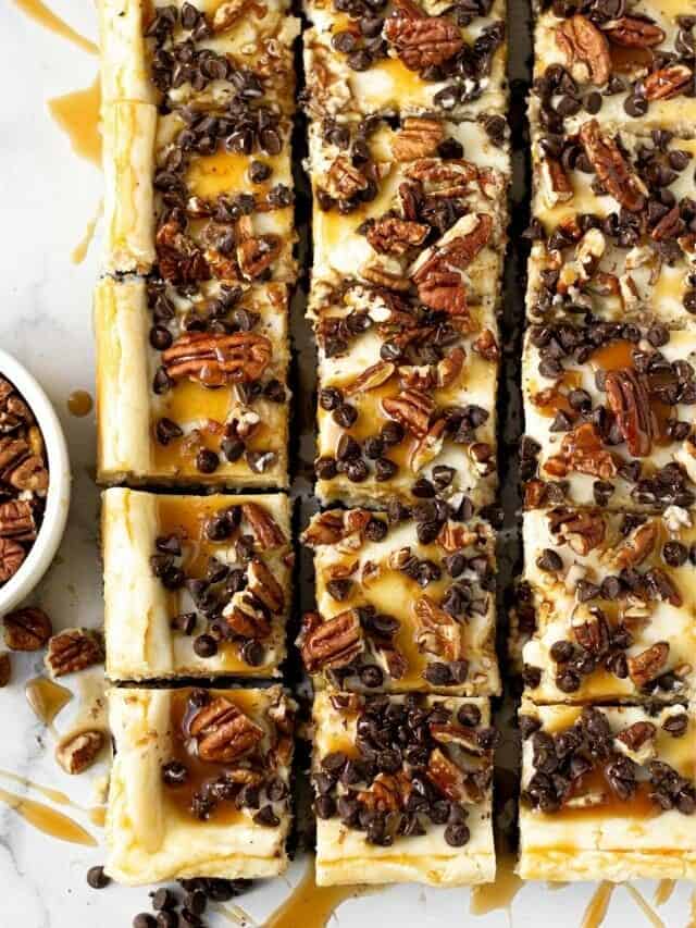 The Best Turtle Cheesecake Bars