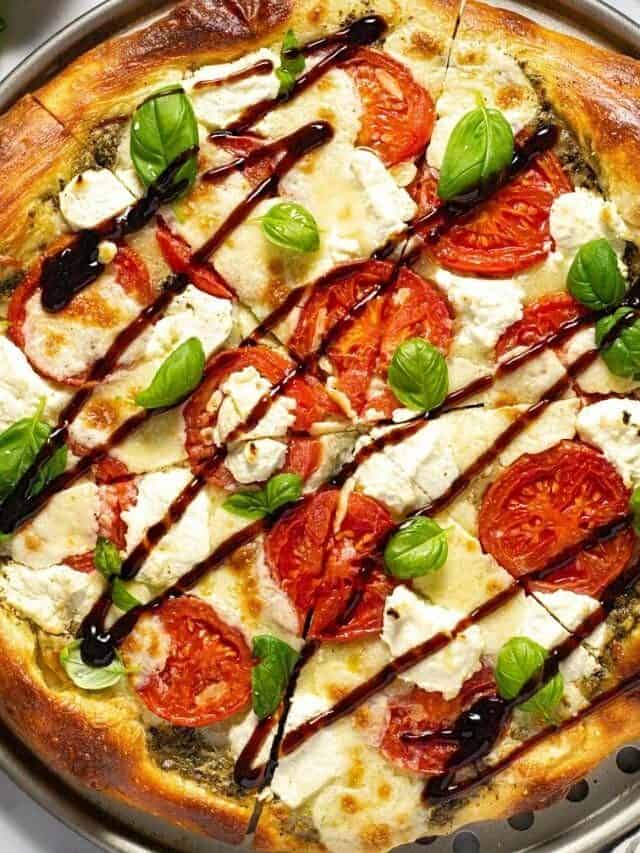 Easy Three Cheese Caprese Pizza