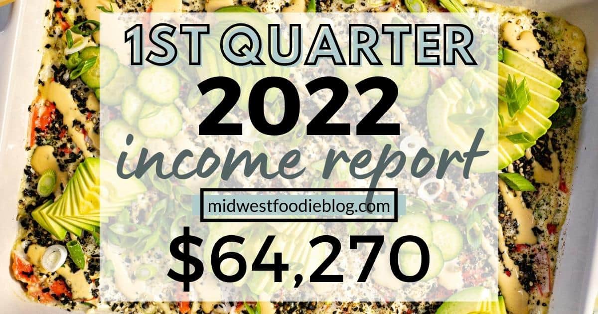 Food Blog Income Report - 1st Quarter 2022 - Midwest Foodie