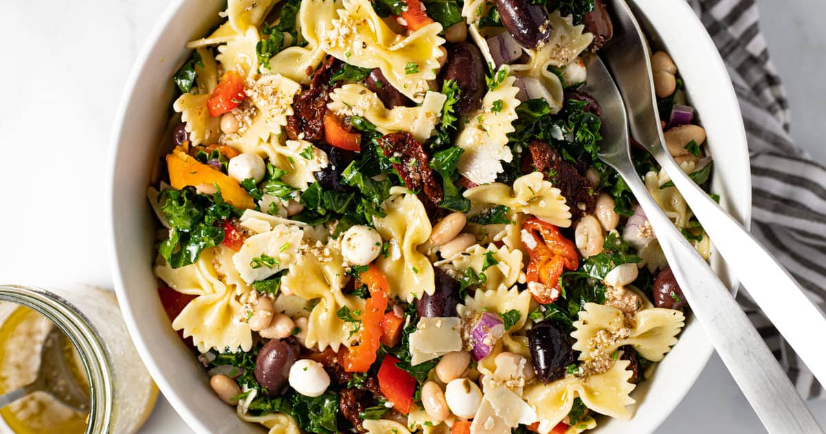 Veggie Loaded Pasta Salad with Italian Dressing - Midwest Foodie