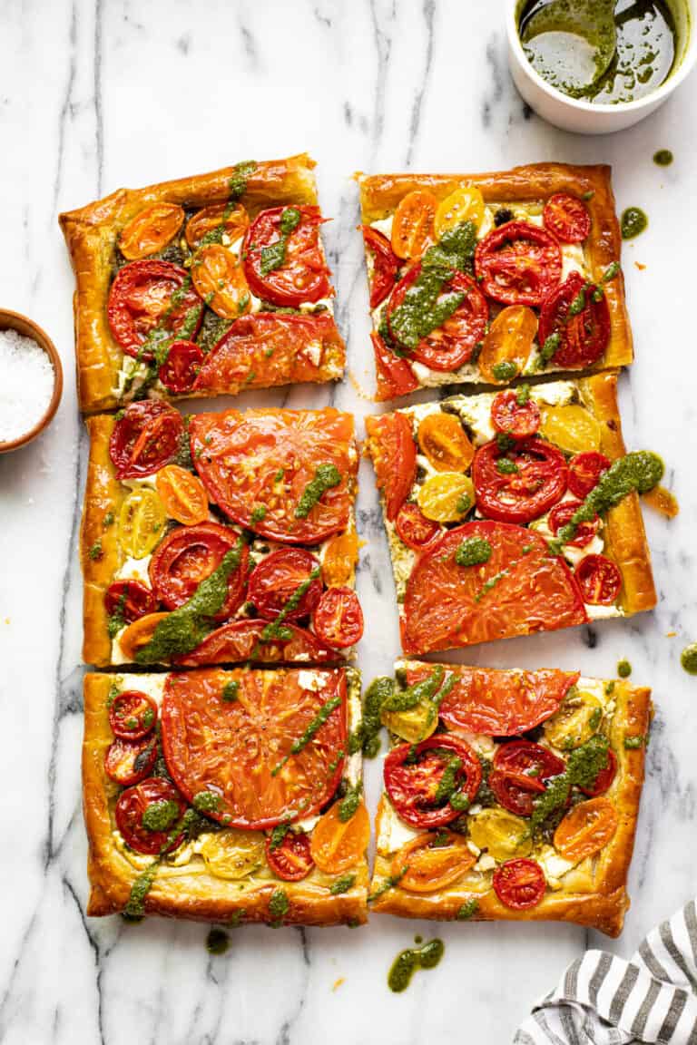 Easy Puff Pastry Tomato Tart - Midwest Foodie