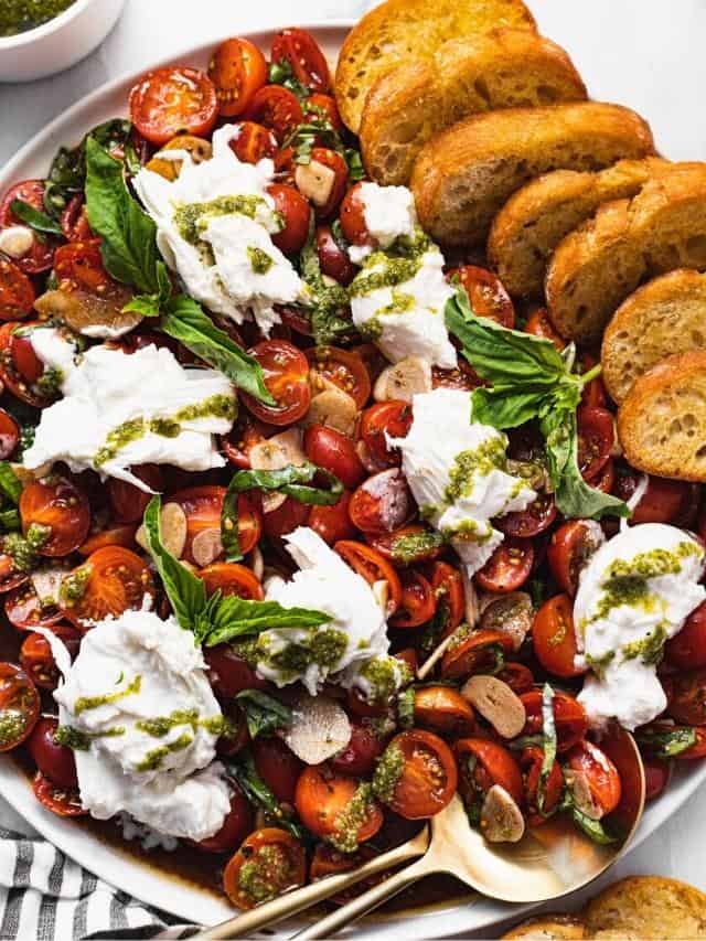 20 Minute Tomato And Burrata Salad - Midwest Foodie