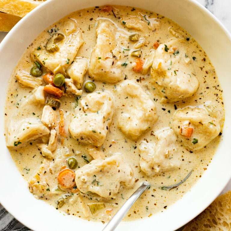 One Pot Chicken Dumpling Soup (with refrigerated biscuit dough!)