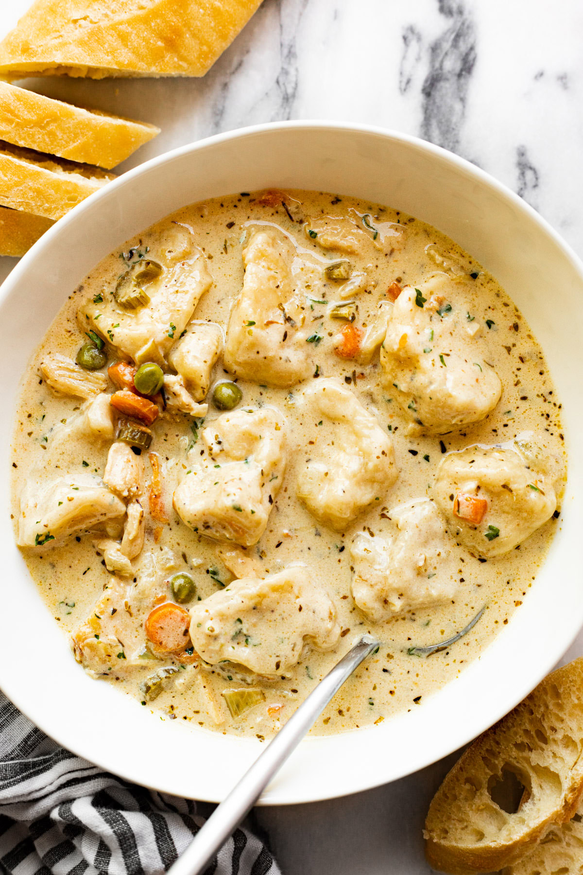 One Pot Chicken Dumpling Soup with Refrigerated Biscuit Dough 
