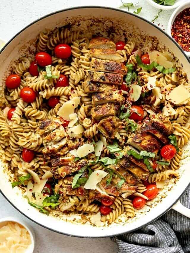 Pesto Chicken with Pasta