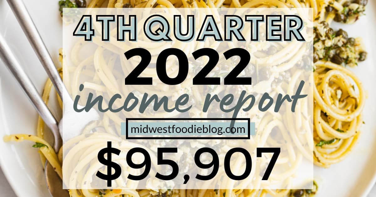 Food Blog Income Report - 4th Quarter 2022 - Midwest Foodie