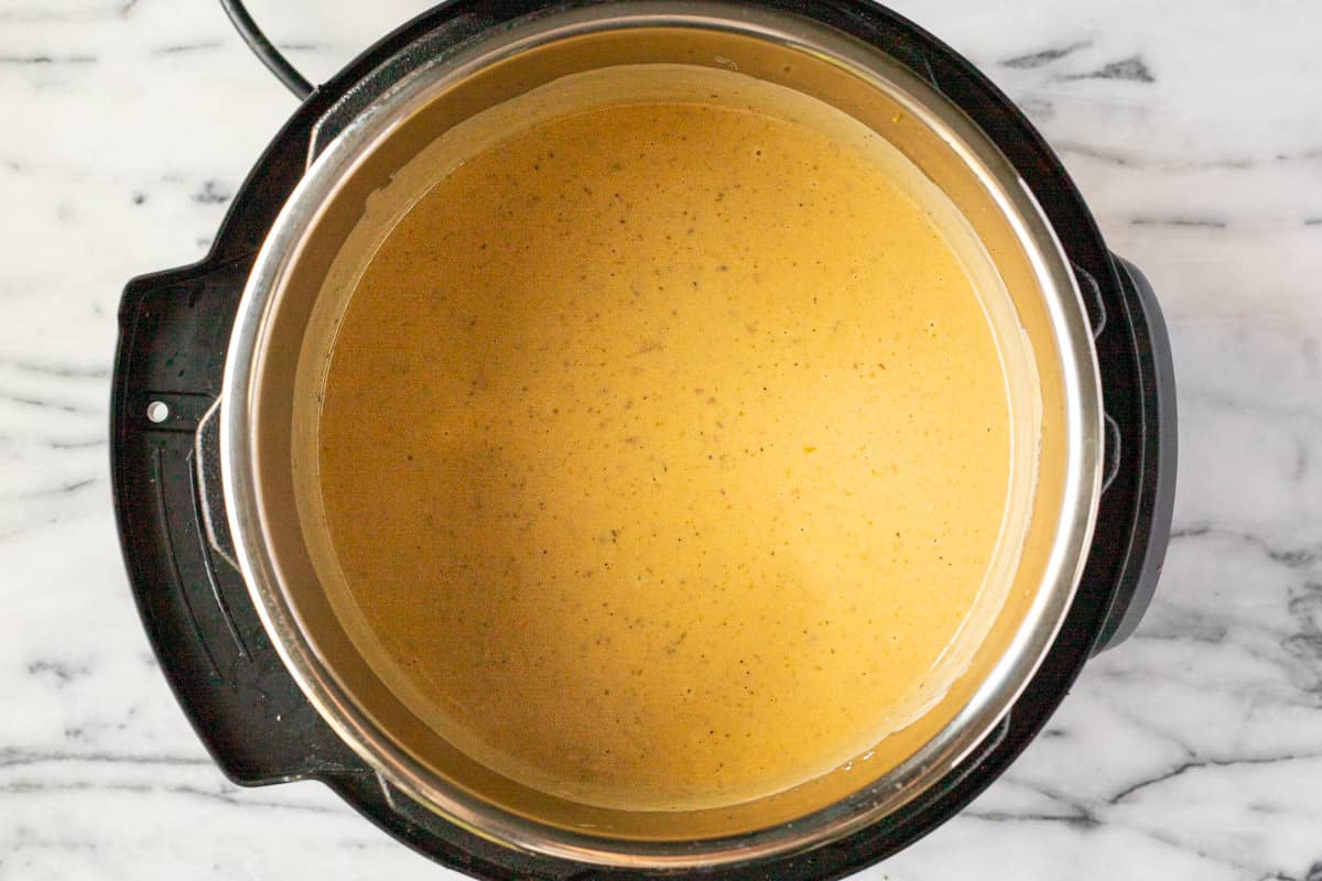 Creamy potato soup in an instant pot.