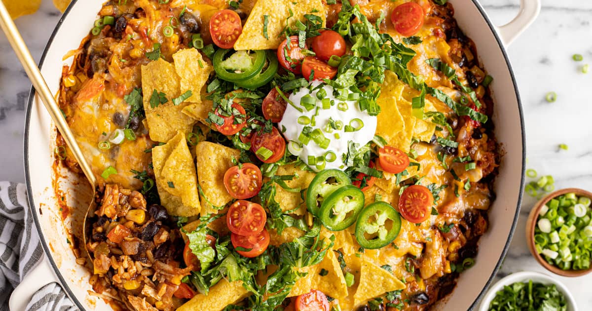 Cheesy Chicken Taco Casserole (with veggies!) - Midwest Foodie