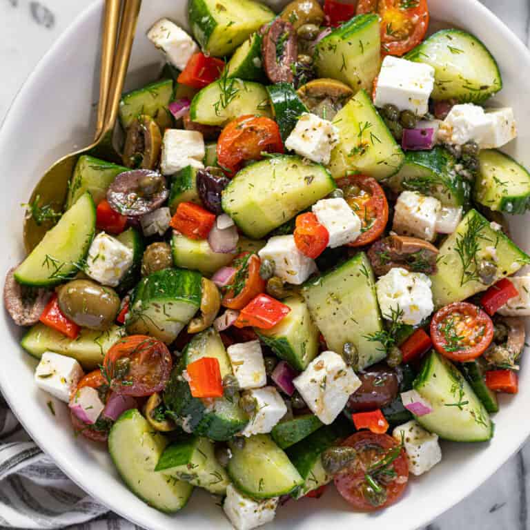 The Easiest Greek Cucumber Salad Recipe (15 Minutes!)