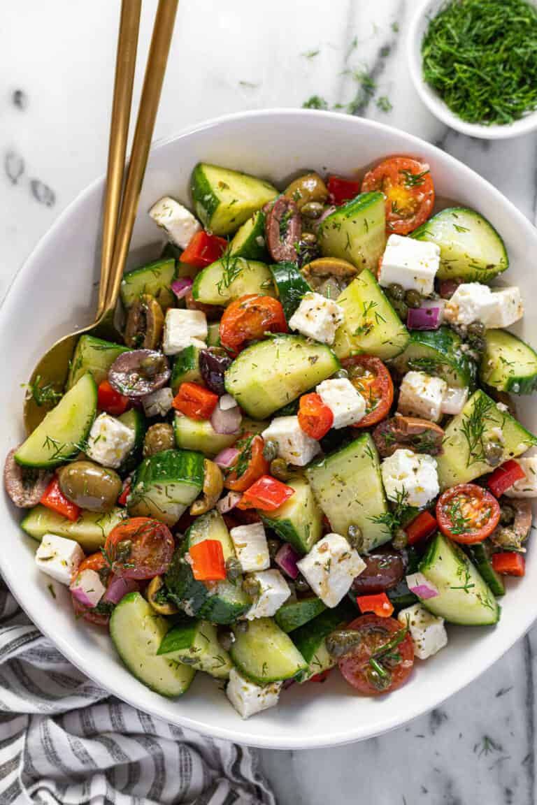 The Easiest Greek Cucumber Salad Recipe (15 Minutes!) - Midwest Foodie