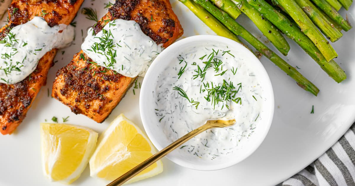 5 Minute Creamy Dill Sauce for Salmon - Midwest Foodie