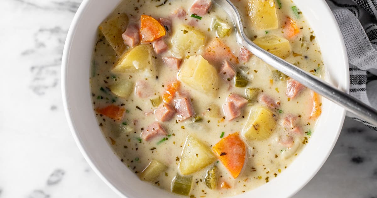 Creamy Ham and Potato Soup Recipe - Little Sunny Kitchen