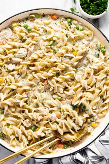 One Pan Chicken and Noodles Recipe (No Condensed Soup!) - Midwest Foodie