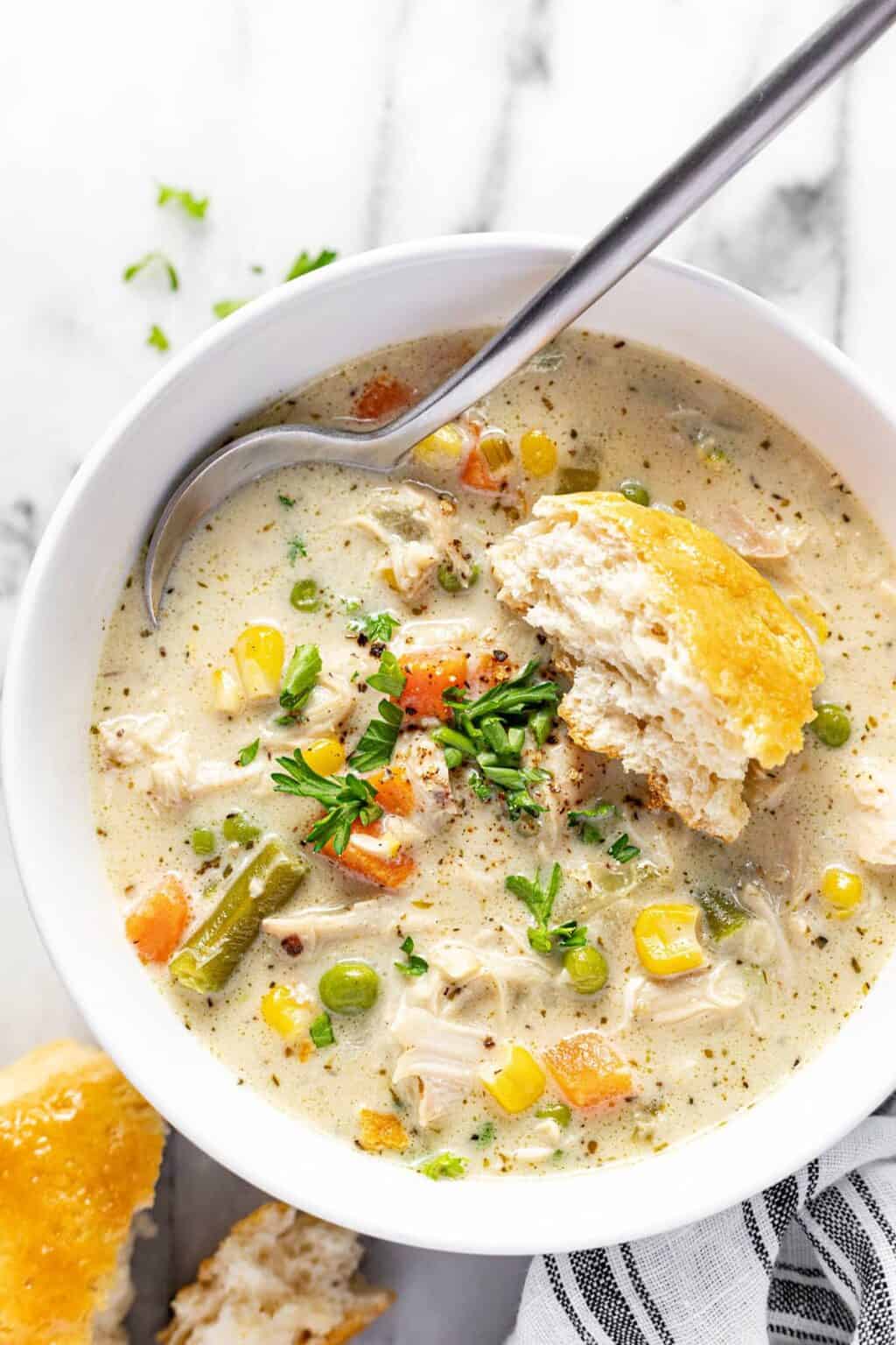 Easy Chicken Pot Pie Soup Recipe (No Condensed Soup!) - Midwest Foodie