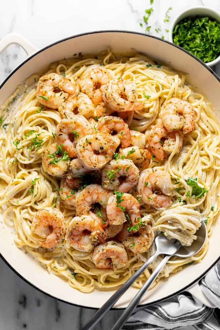 Easy 30-Minute Garlic Shrimp Pasta Recipe - Midwest Foodie