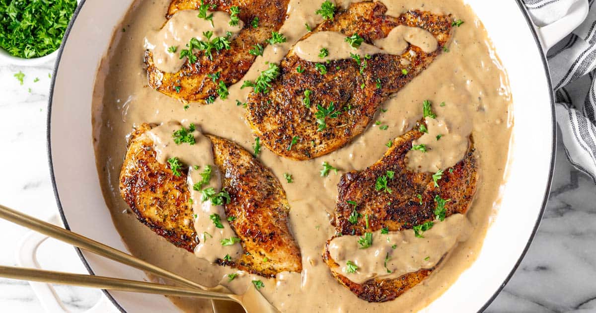 Skillet Chicken with Cream of Mushroom Soup - Midwest Foodie