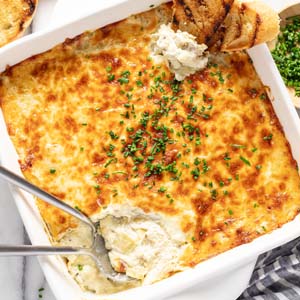 Easy Baked Artichoke Dip Recipe - Midwest Foodie