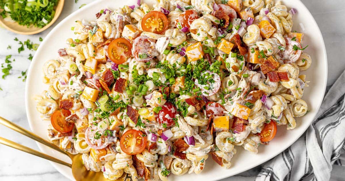 Chicken Bacon Ranch Pasta Salad 