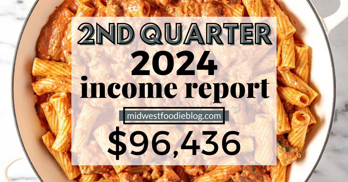 Food Blog Income Report - 2nd Quarter 2024 - Midwest Foodie