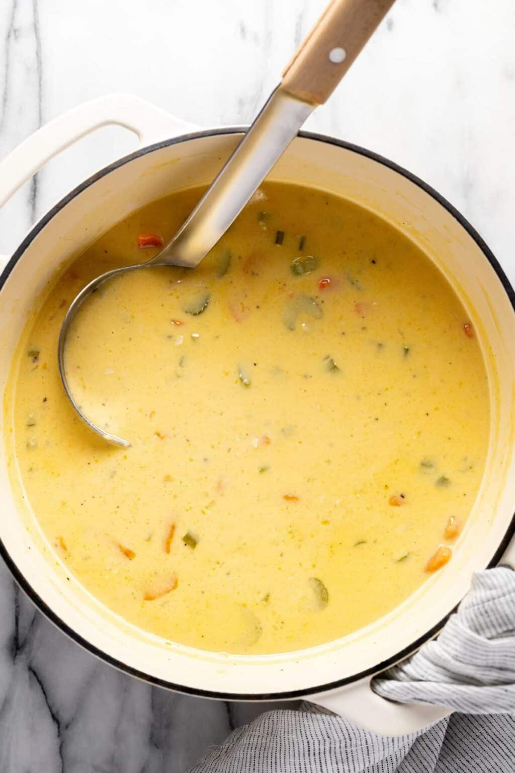 One Pot Cheesy Potato Soup Recipe - Midwest Foodie
