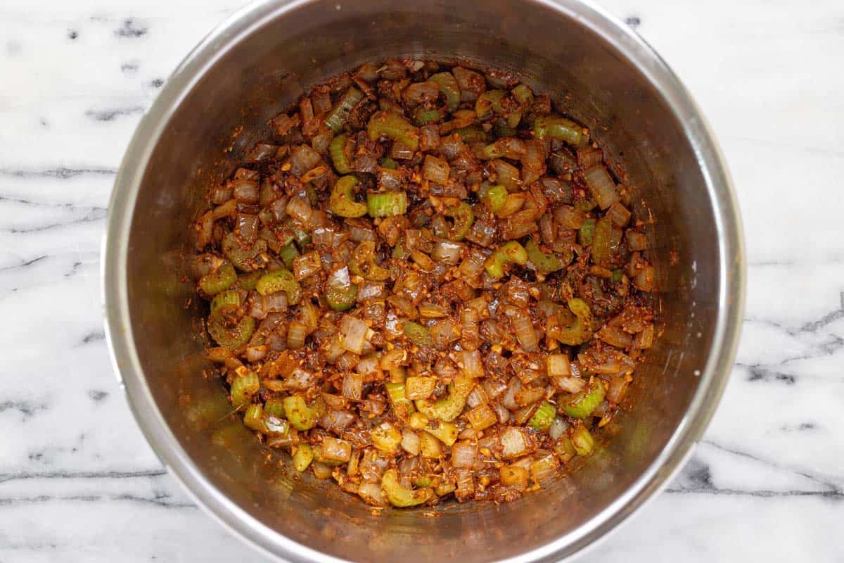 Sauteed veggies in an instant pot. 