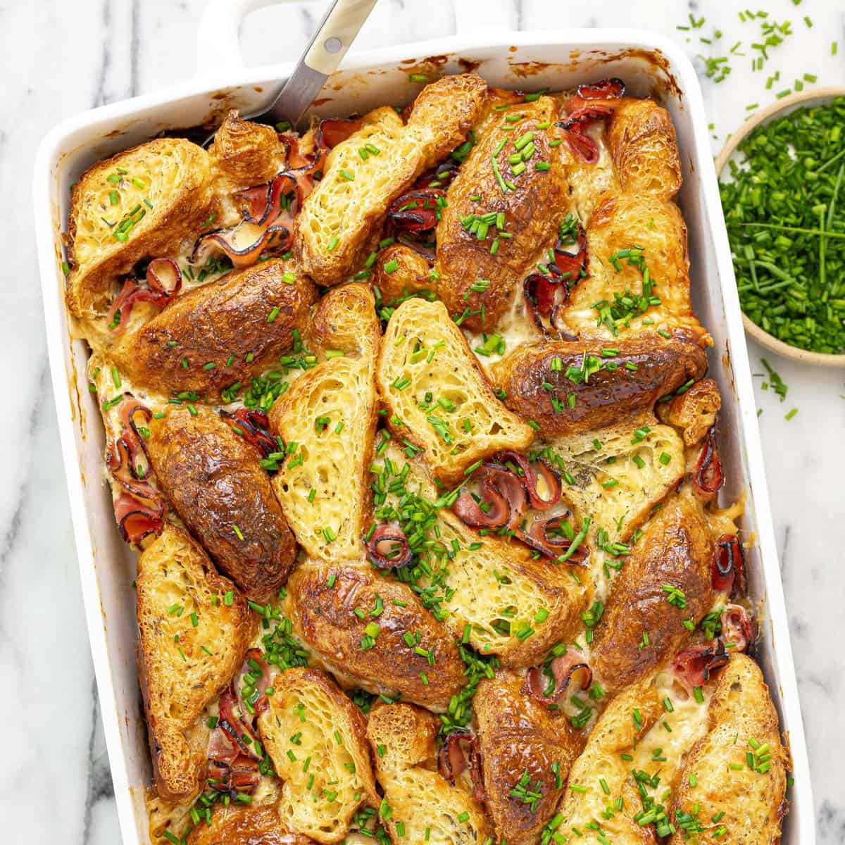 Ham and Cheese Croissant Casserole