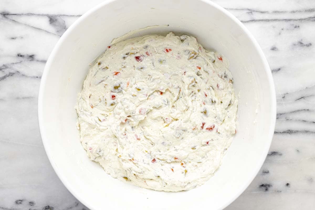 Bowl with freshly made olive dip in it. 