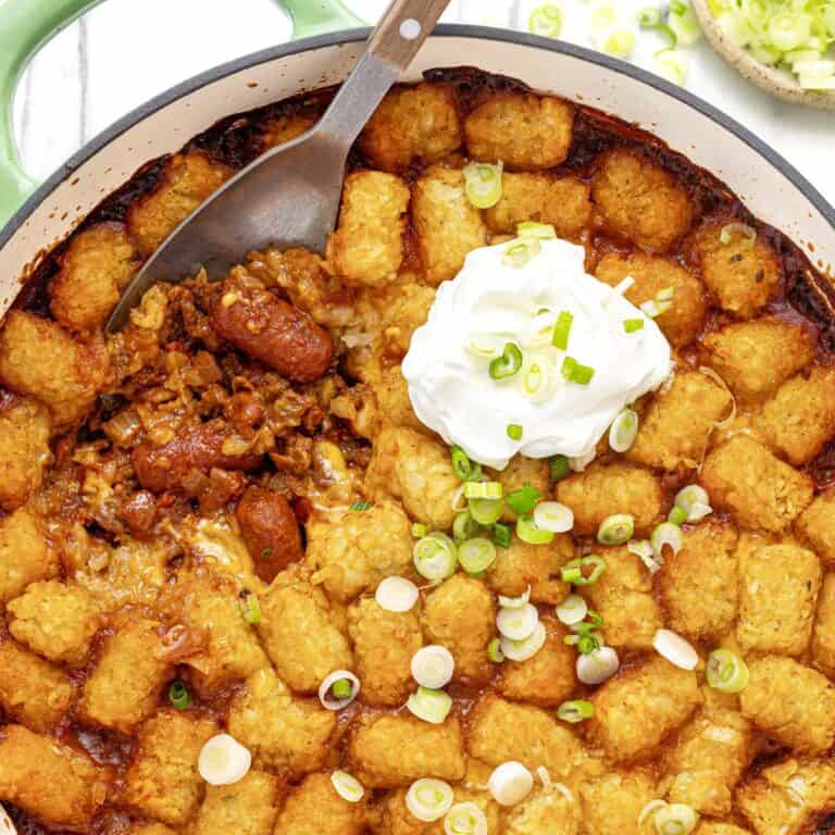 Chili Cheese Dog Tater Tot Casserole