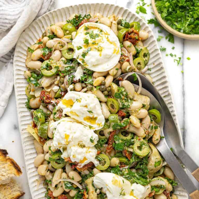 Marinated White Bean Salad + Burrata